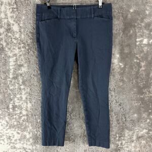 LOFT Petite Size 8P Skinny Ankle Stretch Pants Blue Button Zip Casual